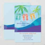 Teenslippers op de Line Invitation Kaart (Voorkant / Achterkant)