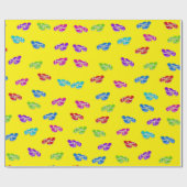 Teenslippers op geel cadeaupapier (Vlak)
