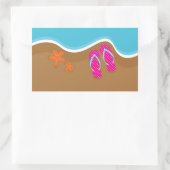 Teenslippers op het Zand Rechthoekige Sticker (Tas)