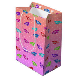Teenslippers op Rainbow Polka Dot Wrapping Paper Medium Cadeauzakje