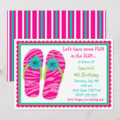 teenslippers op zaterdag Uitnodigingen (Voorkant / Achterkant)