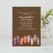 teenslippers Pool en Summer Party Kaart (Staand voorkant)