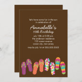 teenslippers Pool en Summer Party Kaart (Voorkant / Achterkant)