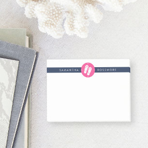 Teenslippers Preppy Fuchsia Pink & Navy Stripe Post-it® Notes