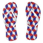 Teenslippers - Rood, Wit, en Blauwe Blokken (Voetbed)