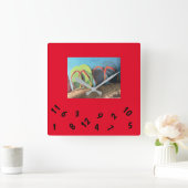 ***TEENSLIPPERS** SQUARE WALL CLOCK VIERKANTE KLOK (Huis)