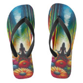 Teenslippers. Uniek kleurrijk bloembed ontwerp Teenslippers (Voetbed)