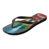 Teenslippers. Uniek kleurrijk bloembed ontwerp Teenslippers (Schuin)