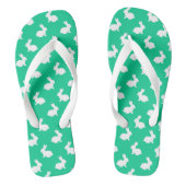 Teenslippers van groene en witte konijnen (Voetbed)