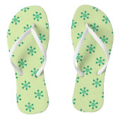 Teenslippers van het Groene Motif Patroon (Voetbed)