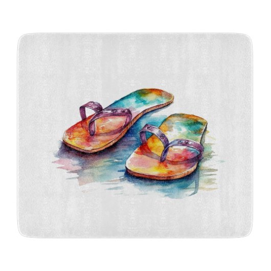 Teenslippers van het regenboogrif snijplank (Voorkant)