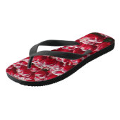 Teenslippers van het rode witte Tulpenpatroon (Schuin)