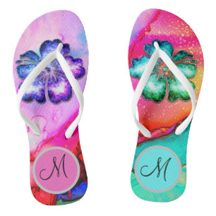 Teenslippers van Monogram Trippy Tropical Floral