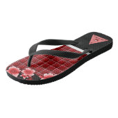 Teenslippers van rode Floral (Schuin)