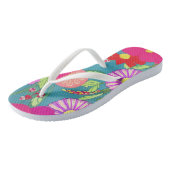 Teenslippers van Tropische bloemen (Schuin)