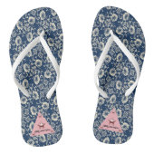 Teenslippers van volwassen vrouwen met witte en bl (Voetbed)
