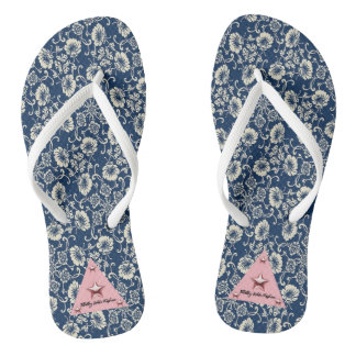 Teenslippers van volwassen vrouwen met witte en bl