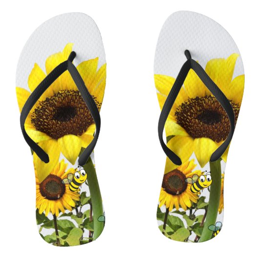Teenslippers van zonnebloemen (Voetbed)