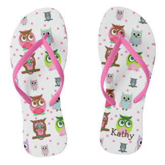 Teenslippers voor de kleurrijke Cartoon Owl
