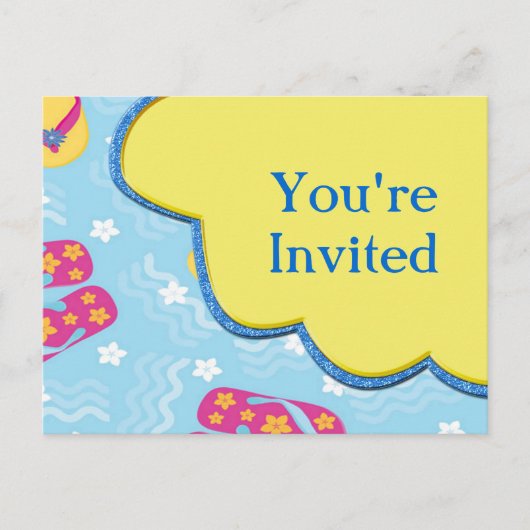 Teenslippers voor de zomer aankondigingskaart (Voorkant)