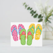 Teenslippers voor de zomer briefkaart (Staand voorkant)