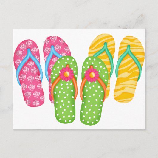 Teenslippers voor de zomer briefkaart (Voorkant)