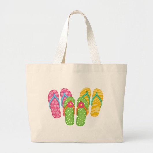 Teenslippers voor de zomer grote tote bag (Voorkant)