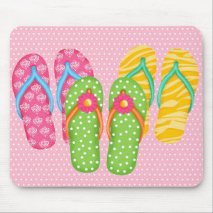 Teenslippers voor de zomer muismat