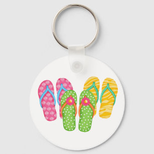 Teenslippers voor de zomer sleutelhanger