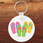Teenslippers voor de zomer sleutelhanger (Voorkant)