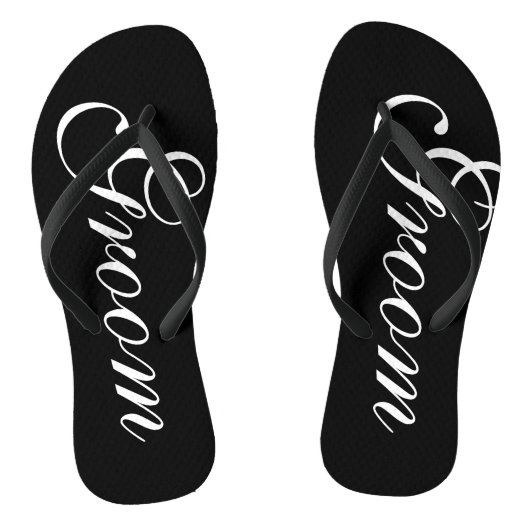 Teenslippers voor het beach bruiloft voor bruin en (Voetbed)