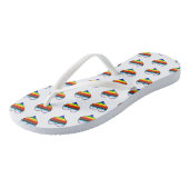 Teenslippers voor regenbooghartpatroon (Schuin)