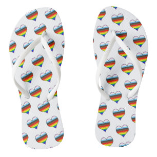 Teenslippers voor regenbooghartpatroon