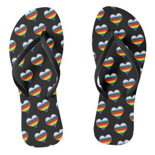 Teenslippers voor regenbooghartpatroon