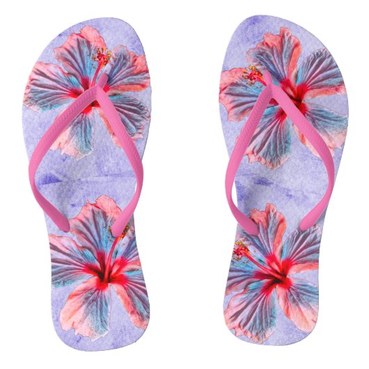 Teenslippers voor vrouwen met Edited Hibiscus Flow (Voetbed)