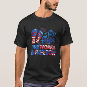 Teenslippers Vuurwerk en Vrijheid 4 juli T-shirt