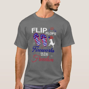 Teenslippers vuurwerk en vrijheid - Amerikaanse vl T-shirt