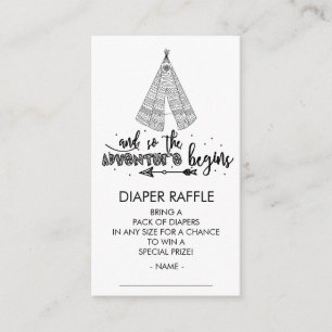 Teepee Adventure begint Baby shower Luierticket Informatiekaartje
