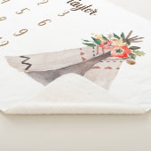 Teepee Boho Maandelijkse Mijlpaal Sherpa Deken (3/4)