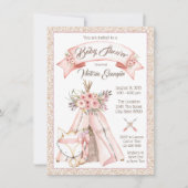 TeePee Fox Baby Shower Uitnodigingen (Voorkant)