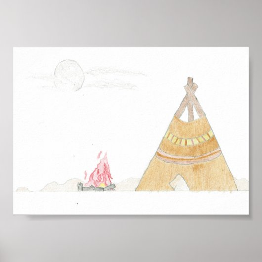 Teepee - Impression d'affiche 5x7 (Devant)