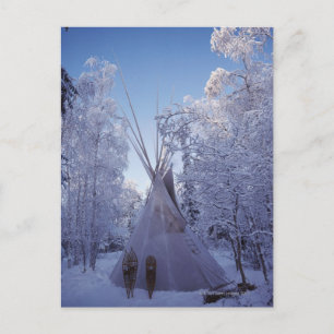 Teepee in de winter briefkaart