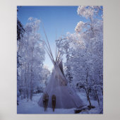 Teepee in de winter poster (Voorkant)