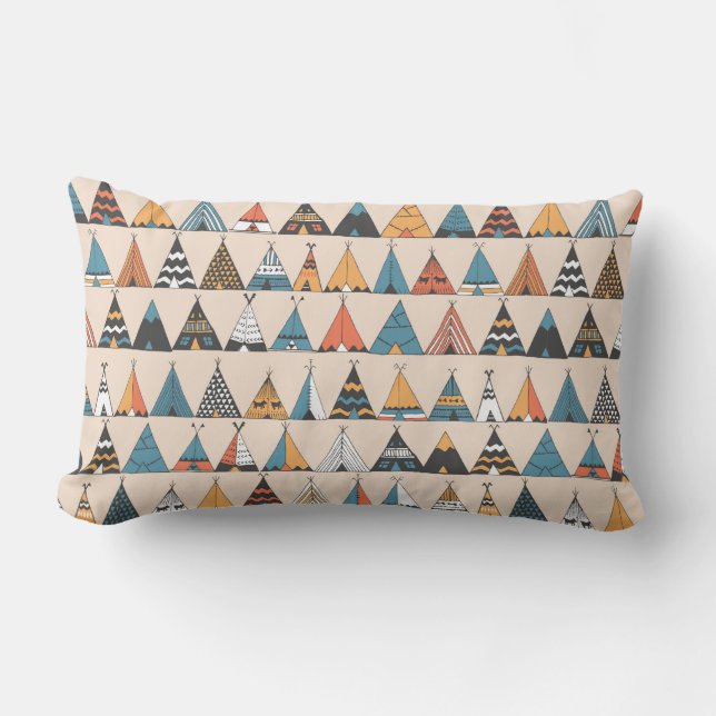 Teepee pattern. Wigwam native american summer tent Kussen (Voorkant)