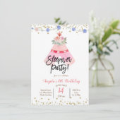 Teepee slaapfeest uitnodiging (Staand voorkant)