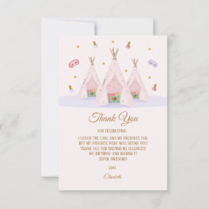 Teepee Spa Verjaardagsfeest Bedankkaart