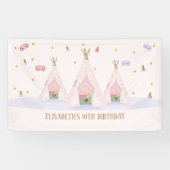 Teepee Spa Verjaardagsfeest Spandoek (Horizontaal)