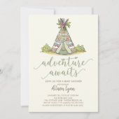 Teepee Tribal Baby shower Invitation Kaart (Voorkant)