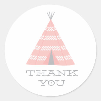 Teepee Verjaardagsfeestje Dank u Sticker