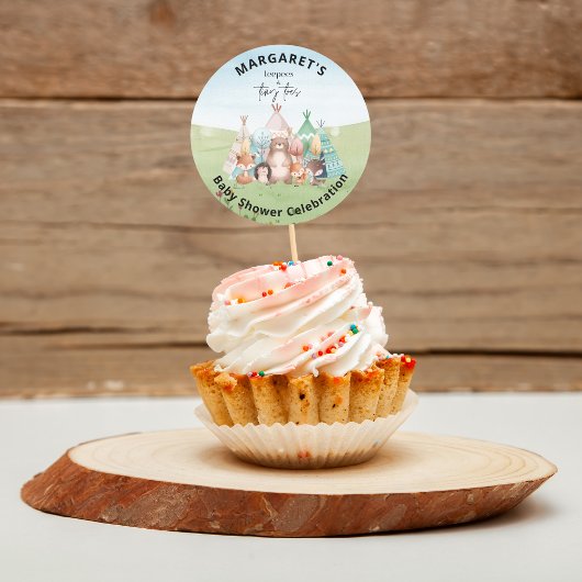 Teepees en Tiny Toes Baby shower Stickers